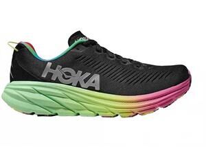 NEW HOKA women's rincon 3 sneakers in black/silver
